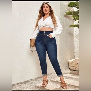 SHEIN Curve stretch denim